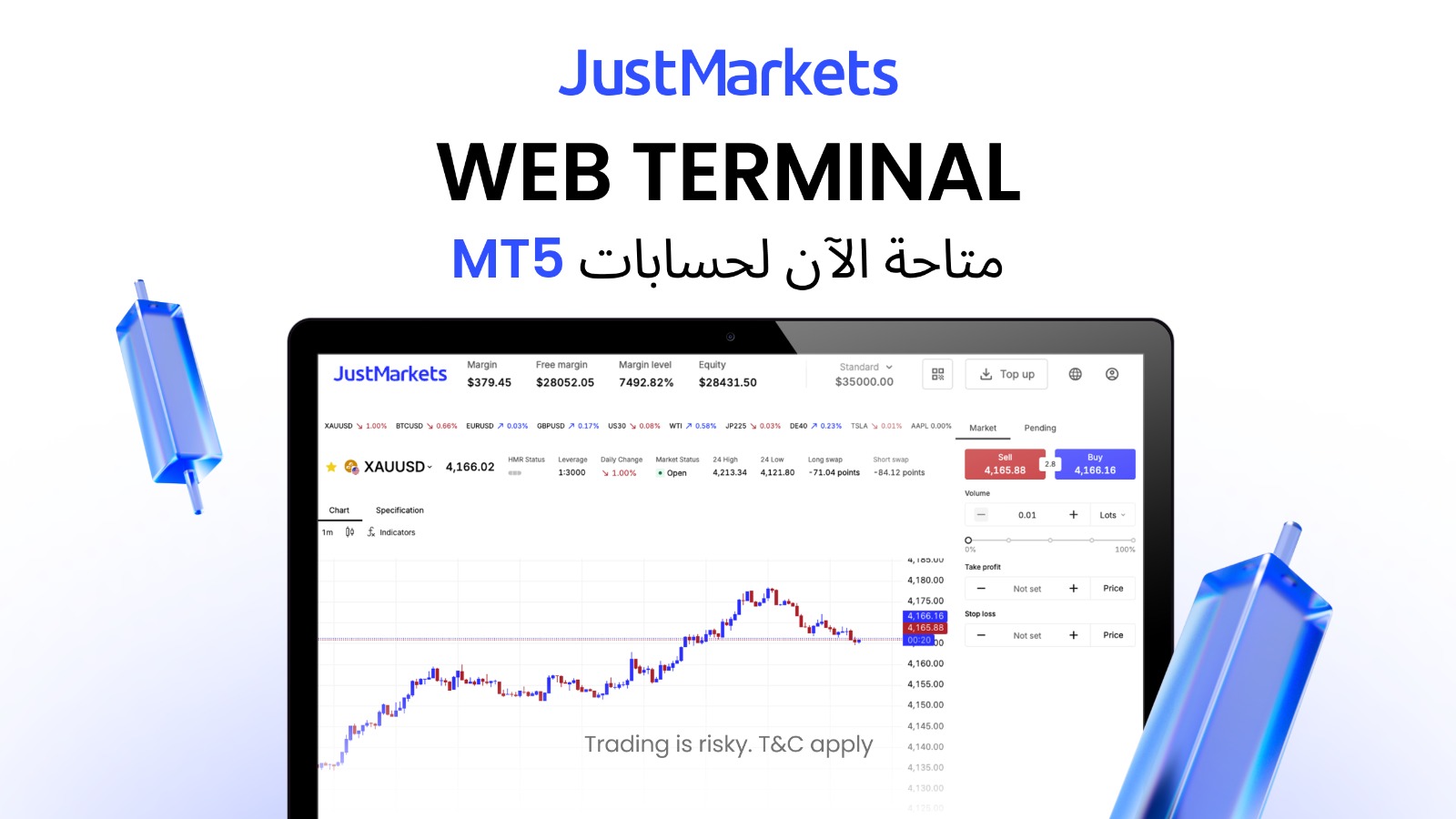 تداول مباشرة من متصفحك: JustMarkets تطلق منصتها الإلكترونية